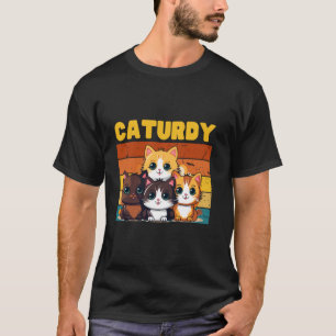 T-shirt Joli Groupe de Chats le Samedi alias Caturday