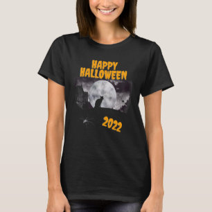T-shirt Joli Halloween Cat Spiders effrayant Maison 2022 L