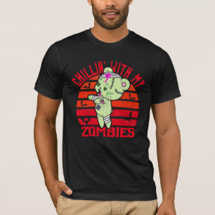 T-shirt Joli Halloween Chillin' avec mes zombies Teddy Bea