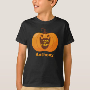 T-shirt Joli Halloween Trick ou Treat Funny Orange Citroui