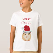 T-shirt Joli Hamster de Noël Funny Animal Santa Hat (Devant)