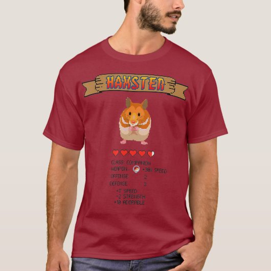 T-shirt Joli Hamster Gerbil Retro 8 bits Pixel jeu vidéo (Devant)