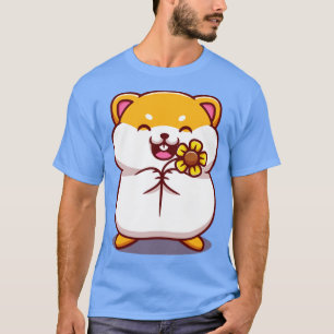T-shirt Joli Hamster tenant un dessin de fleur de soleil