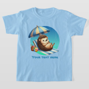 T-shirt Joli hérisson de plage pour enfants unisex