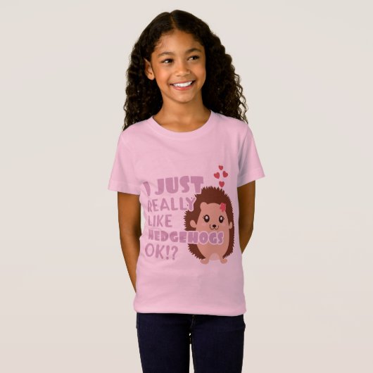 T-Shirt Joli Hérisson J'Aime Vraiment Les Hérisson OK ? (Devant entier)