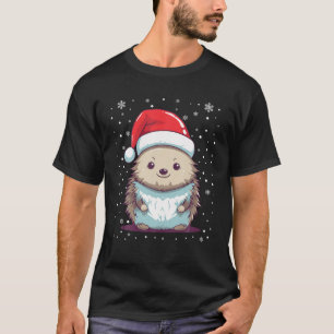 T-shirt Joli Hérisson lumières de Noël Noël Noël Noël Chap