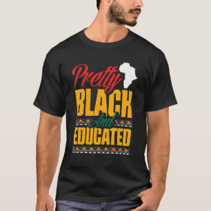 T-shirt Joli Héritag Africain-Américain Noir Et Éduqué