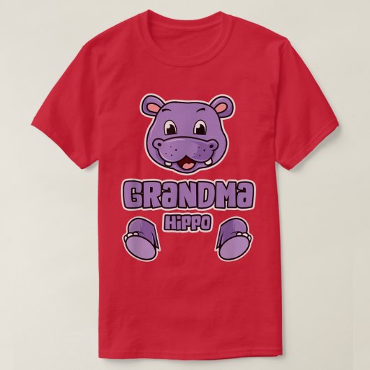 T-shirt Joli hippo grand-mèreAmusant grand-mère (Design devant)