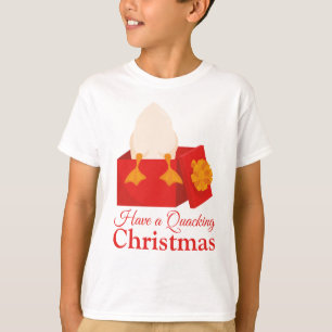 T-shirt Joli Humour de Noël drôle orange Canard dans boîte