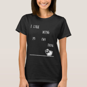 T-shirt Joli Introvert Mouton Lover Je Fais Ma Propre Chos