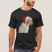 T-shirt Joli Jaune Lab Noël Santa Hat Chien Labrador R (Devant)