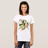 T-shirt Joli jeune perroquet dans l'arbre à fleurs (Devant entier)