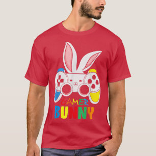 T-shirt Joli Joueur Bunny Jeu Vidéo Pâques Jeu Les Filles