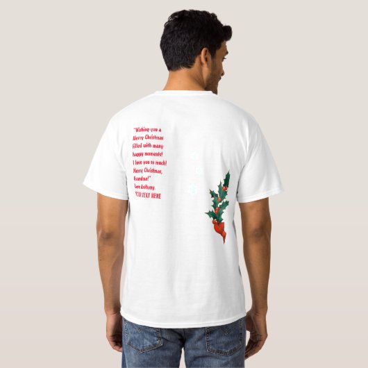 T-shirt Joli Joyeux Noël personnalisé. (Dos entier)