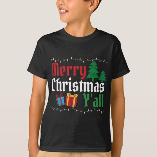 T-shirt Joli Joyeux Noël Y'all Doux de Noël moche (Devant)