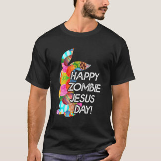 T-shirt Joli Joyeux Zombie Jour Jésus Lapin Pâques Pour Ho