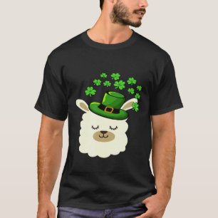 T-shirt Joli lama Saint Patricks day Trèfle Alpaga Iris
