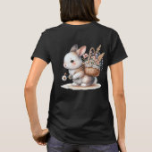 T-shirt Joli lapin aux fleurs Aquarelle Art (Dos)