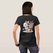 T-shirt Joli lapin aux fleurs Aquarelle Art (Dos entier)