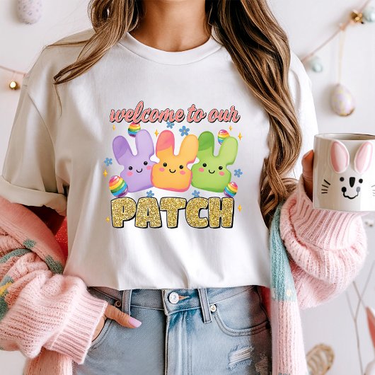 T-shirt Joli lapin de Pâques, Bienvenue à notre Patch