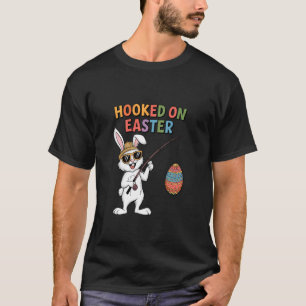 T-shirt Joli lapin de Pâques pêchant oeufs amusant vacance