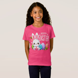 T-Shirt Joli lapin de Pâques rose