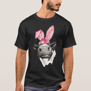 T-shirt Joli Lapin de Pâques Vache Filles Jour de Pâques