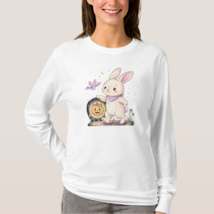 T-shirt Joli lapin d'Halloween avec lanterne citrouille et