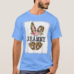 T-shirt Joli lapin Grammy Jour de Pâques Léopard Floral 