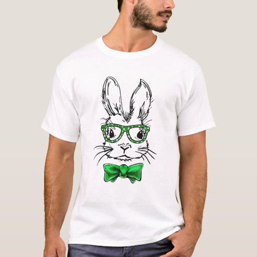 T-shirt Joli lapin Lapin Face Caractère Drôle St Patrick' (Devant)