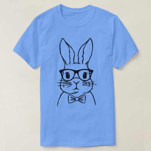 T-shirt Joli lapin Lapin Visage Lunettes Cravate Bow Bon G (Design devant)