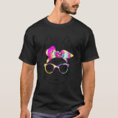 T-shirt Joli lapin lapin Visage Tie Tee Lunettes Fille Heu (Devant)