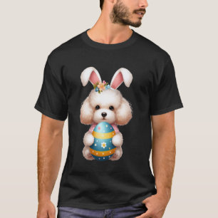 T-shirt Joli Lapin Poodle Chien Pâques Câlin Oeufs Jour de