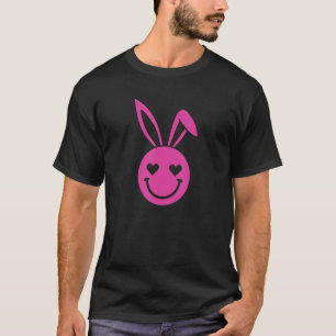 T-shirt Joli Lapin Sourire Visage Coeur Yeux Rose Rabbit H