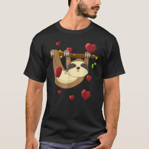 T-shirt Joli Lazy Sloth Valentines Jour Amour Coeur