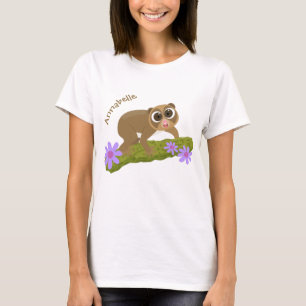 T-shirt Joli lenteur loris sur dessin de branche