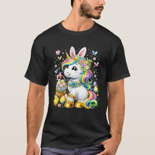 T-shirt Joli Licorne Joyeuse Fête de Pâques Filles Enfants