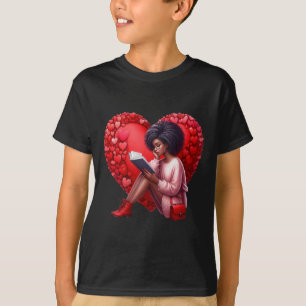 T-shirt Joli livre de la Saint-Valentin Fille avec cœur li