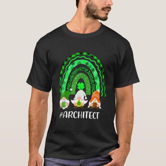 T-shirt Joli Lucky Rainbow Architect Gnome Leopard Happy S (Devant)