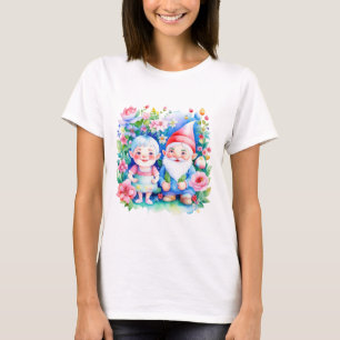 T-shirt Joli M. et Mme Garden Gnomes avec Fleurs