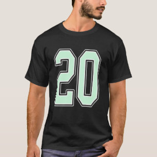 T-shirt Joli maillot vert menthe numéro 20 joueur uniforme