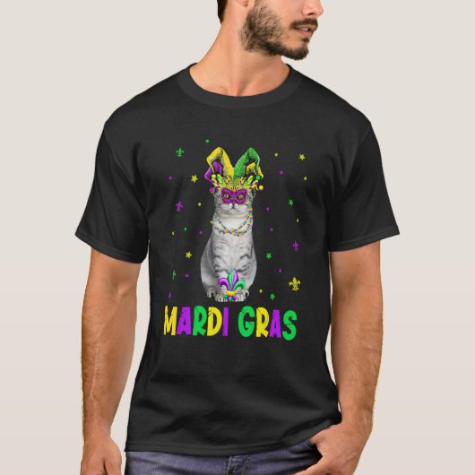 T-shirt Joli Masque de Carnaval de Chat Scottish Fold Mard (Devant)
