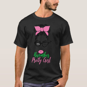 T-shirt Joli mignon novembre fille d'anniversaire aka tee
