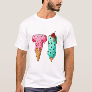 T-shirt Joli monogramme de glace Sweet Ice Cream Lettre T