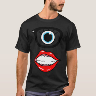 T-shirt Joli Monster Nerd Face One Eyeball Easy Halloween