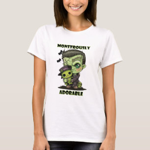 T-shirt Joli monstre de Frankenstein avec peluche