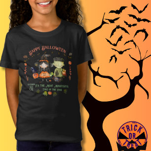 T-Shirt Joli monstre d'Halloween et une sorcière