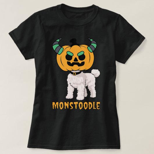 T-shirt Joli Monstre Poodle Doodle Citrouille Head Monstre (Design devant)