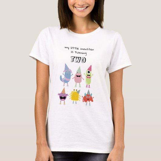T-shirt Joli Monstres colorés Funny Garçon Maman Anniversa (Devant)