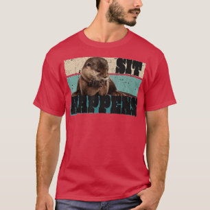 T-shirt Joli motif de loutre de mer rétro vintage de loutr